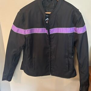 Stylish Black and Purple Women's Bomber Jacket